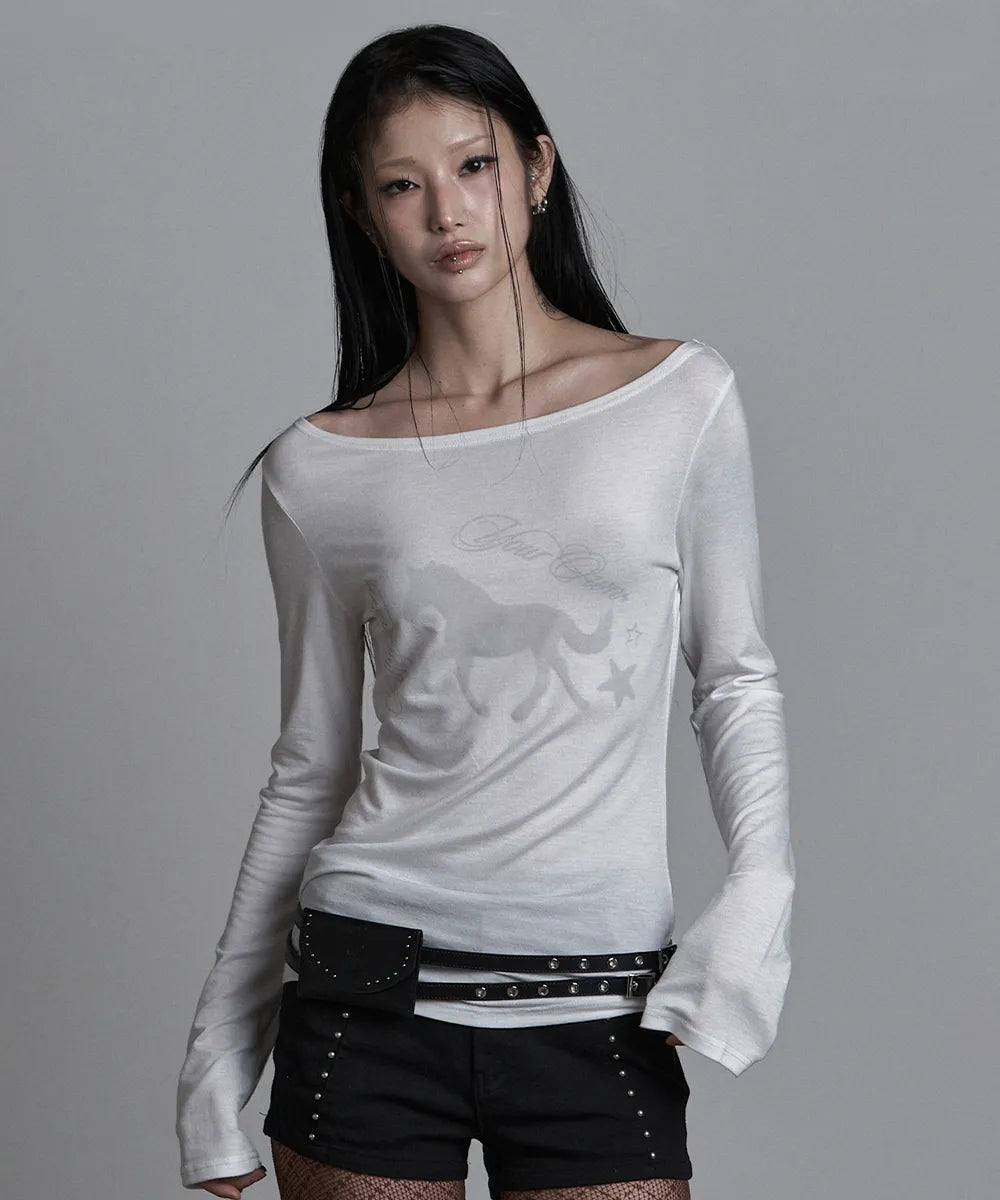 asur Horse Boatneck Long Sleeve(4 colors)