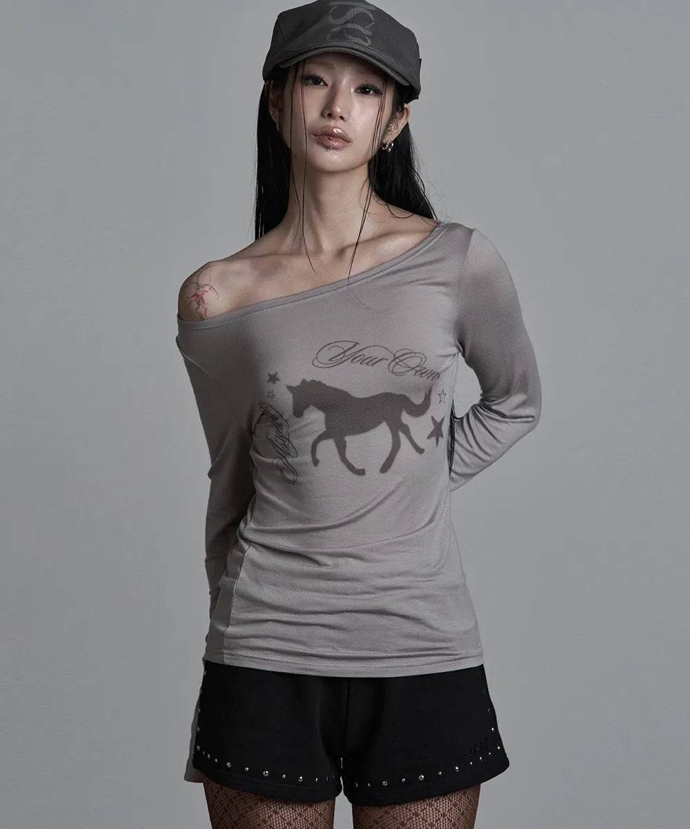 asur Horse Boatneck Long Sleeve(4 colors)