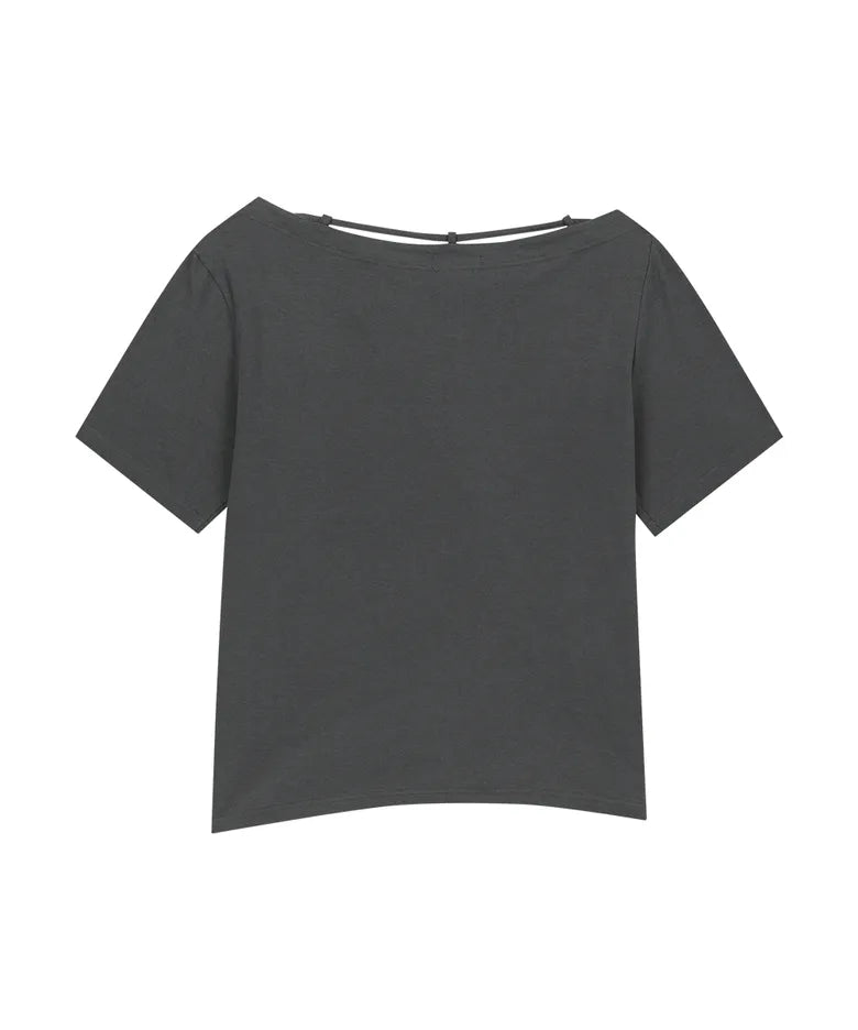 ASUR POINT BUCKLE ONE-SHOULDER TEE(4 colors)
