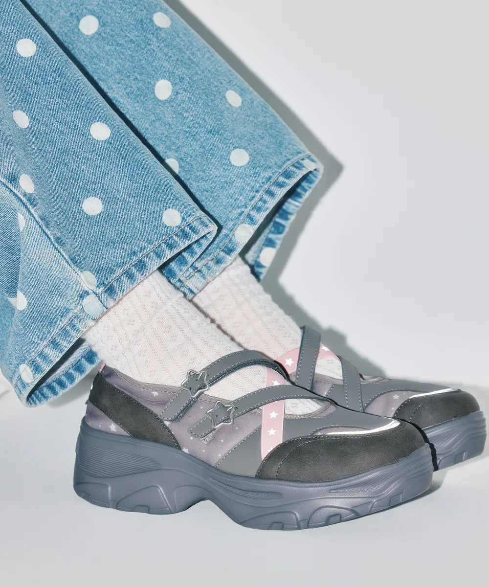 [YOUHEEXOTZ] LOMITA PLATFORM STAR MARYJANE SHOES_GREY PINK
