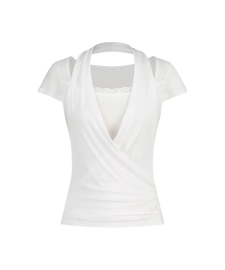 Asur Lace cowl neck T-shirt (3 colors)