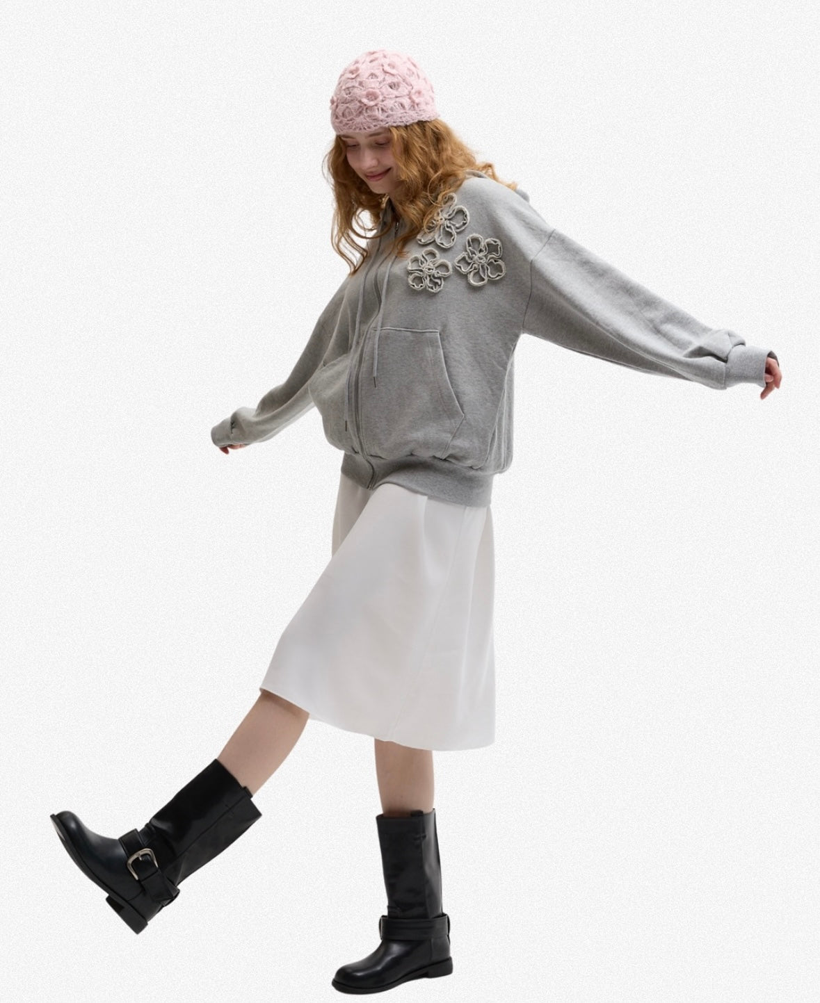 立體花花棉質外套