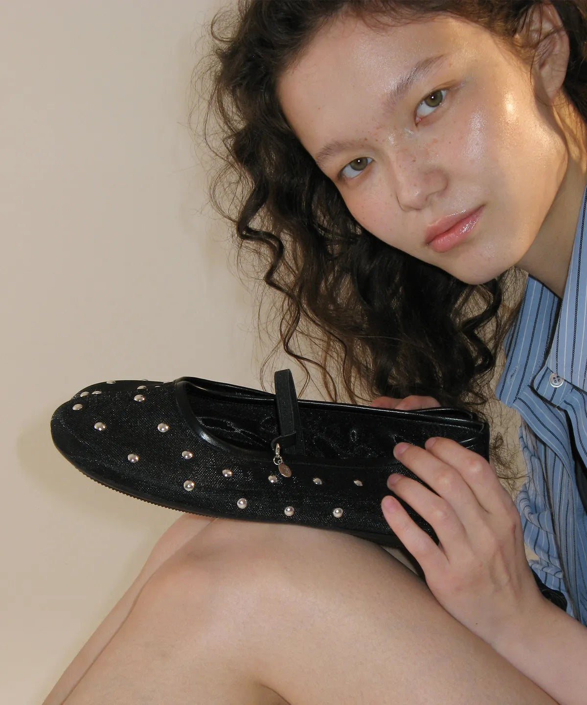 Foggy Moody Studded Mesh Flat (5 colors)