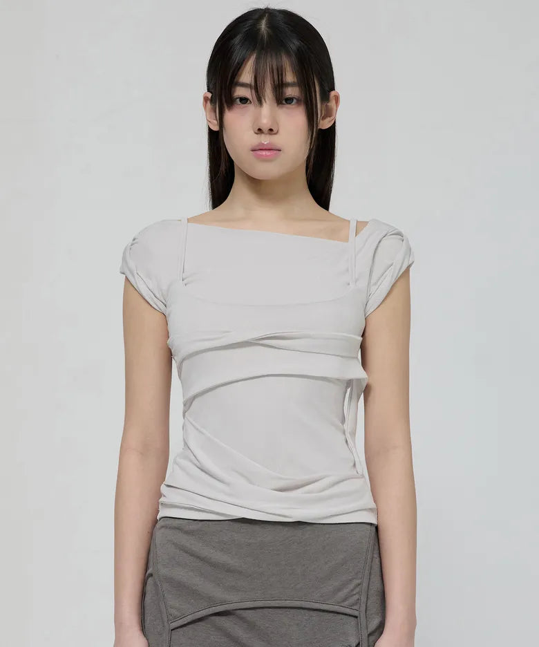 FLARE UP Layered Bustier T-Shirt(4 colors)
