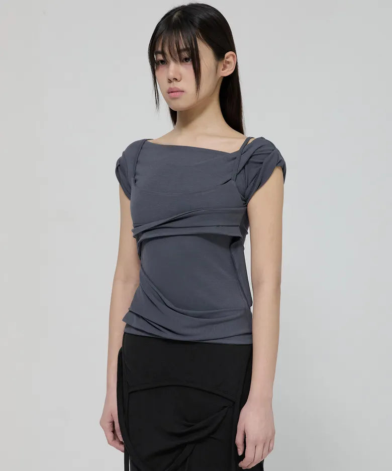 FLARE UP Layered Bustier T-Shirt(4 colors)