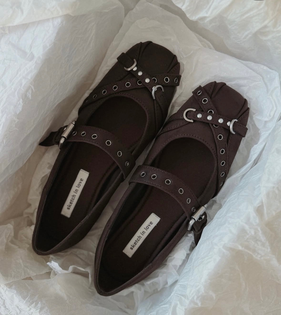 Chrome Eyelet Flat(2colors)