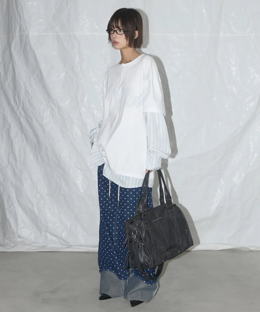 FANCYCLUB BELTED WASHING LEATHER BAG