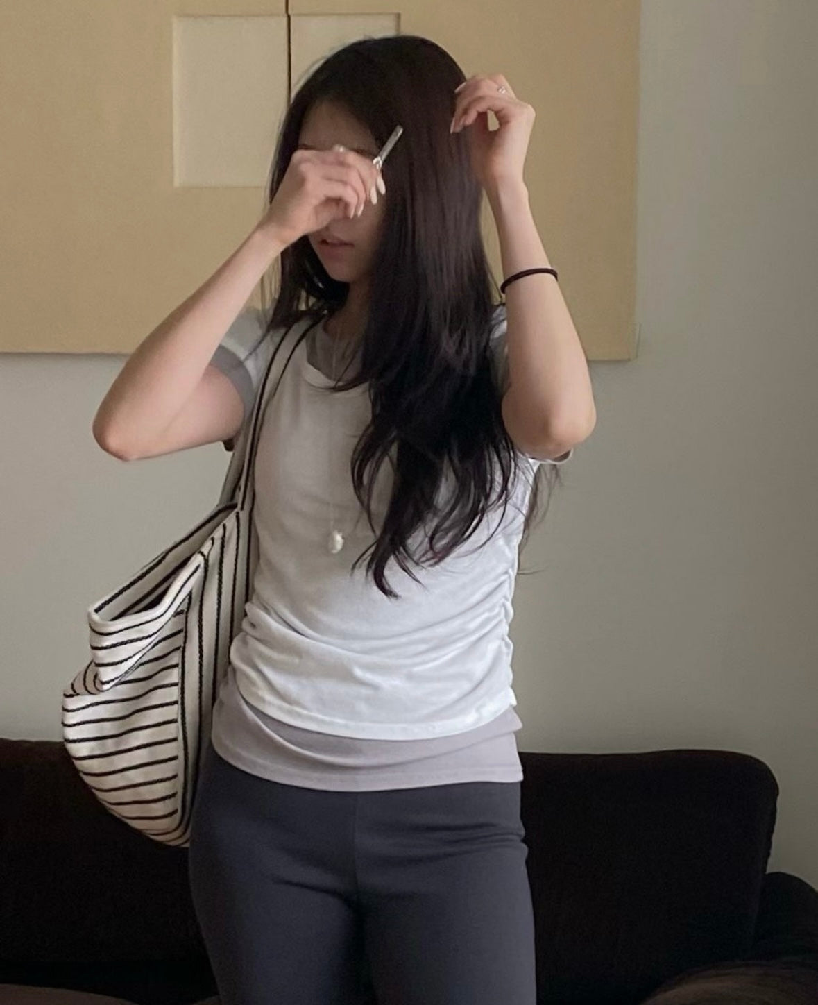 假兩件拼色疊穿短袖Tee