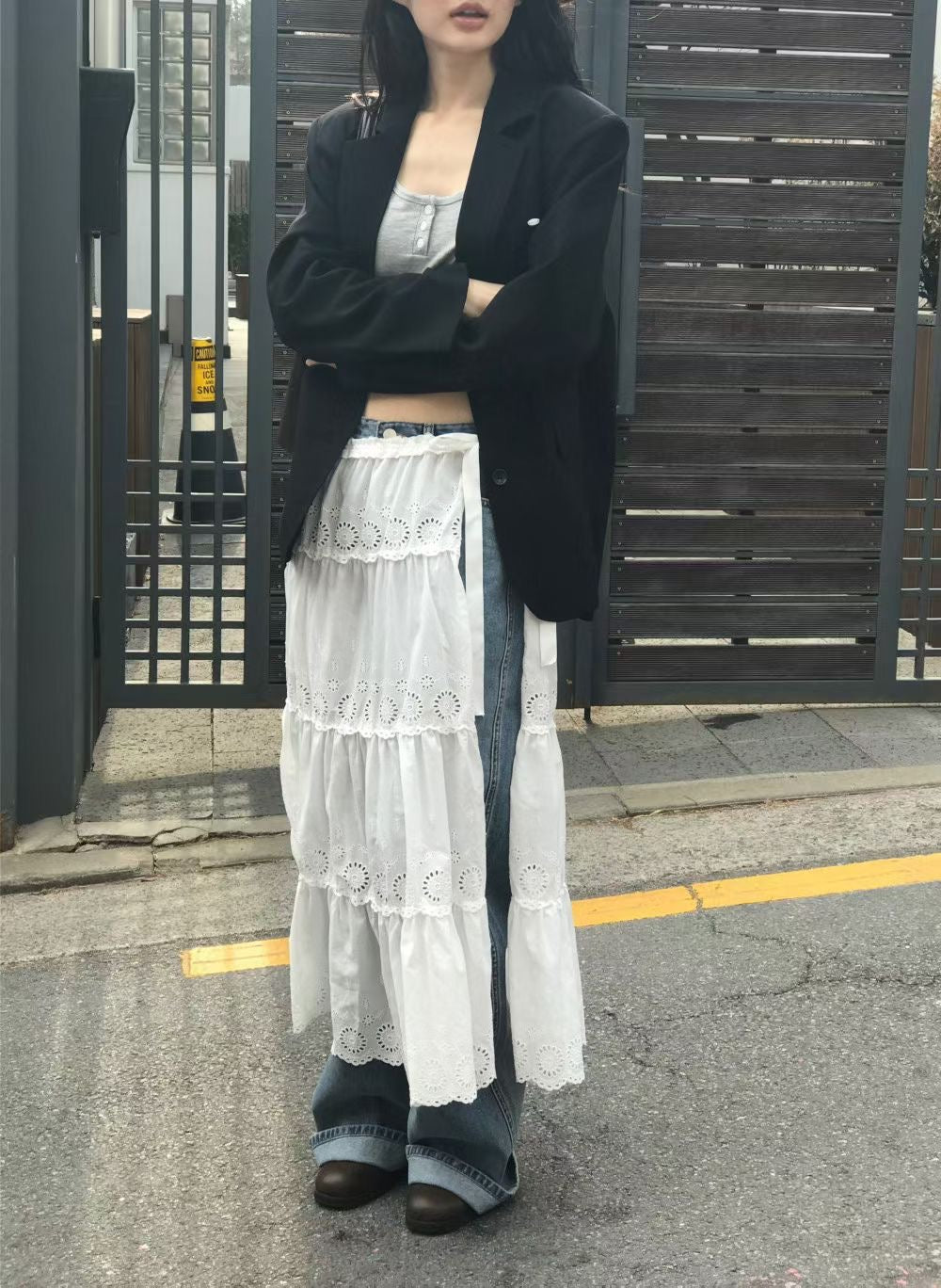 蕾絲鏤空layering SK