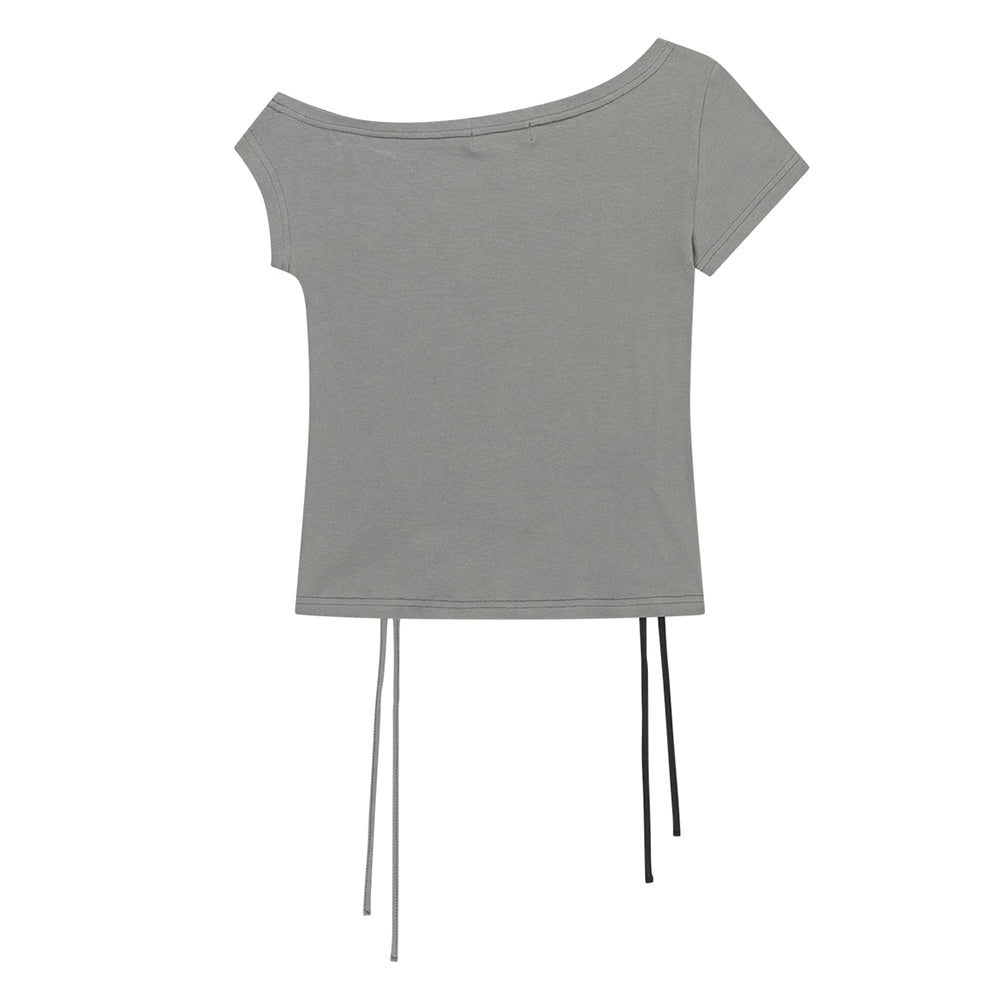 asur Punching Unbalanced Off-Shoulder Tee (3 colors)