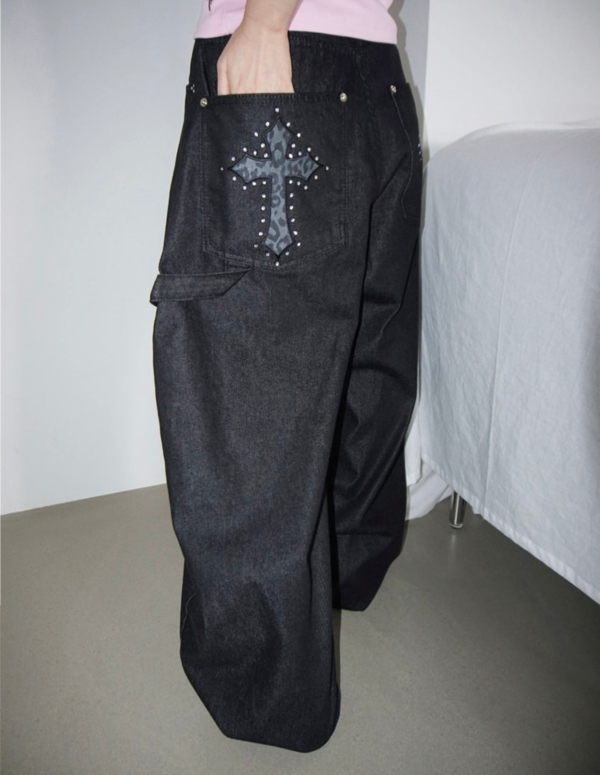 豹紋十字架彎刀褲