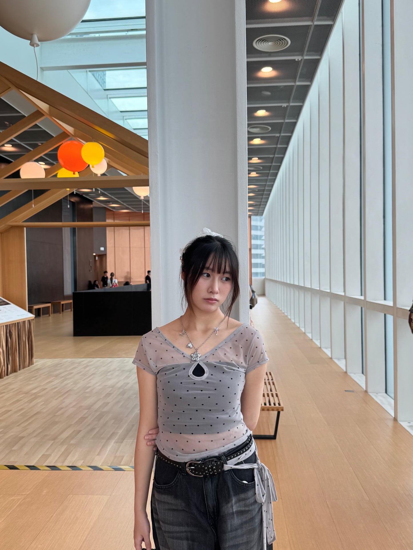 (現貨)透透波點Top連頸帶