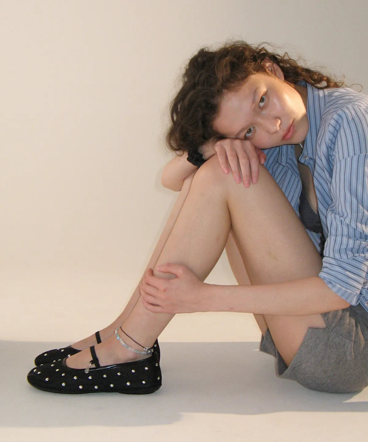 Foggy Moody Studded Mesh Flat (5 colors)