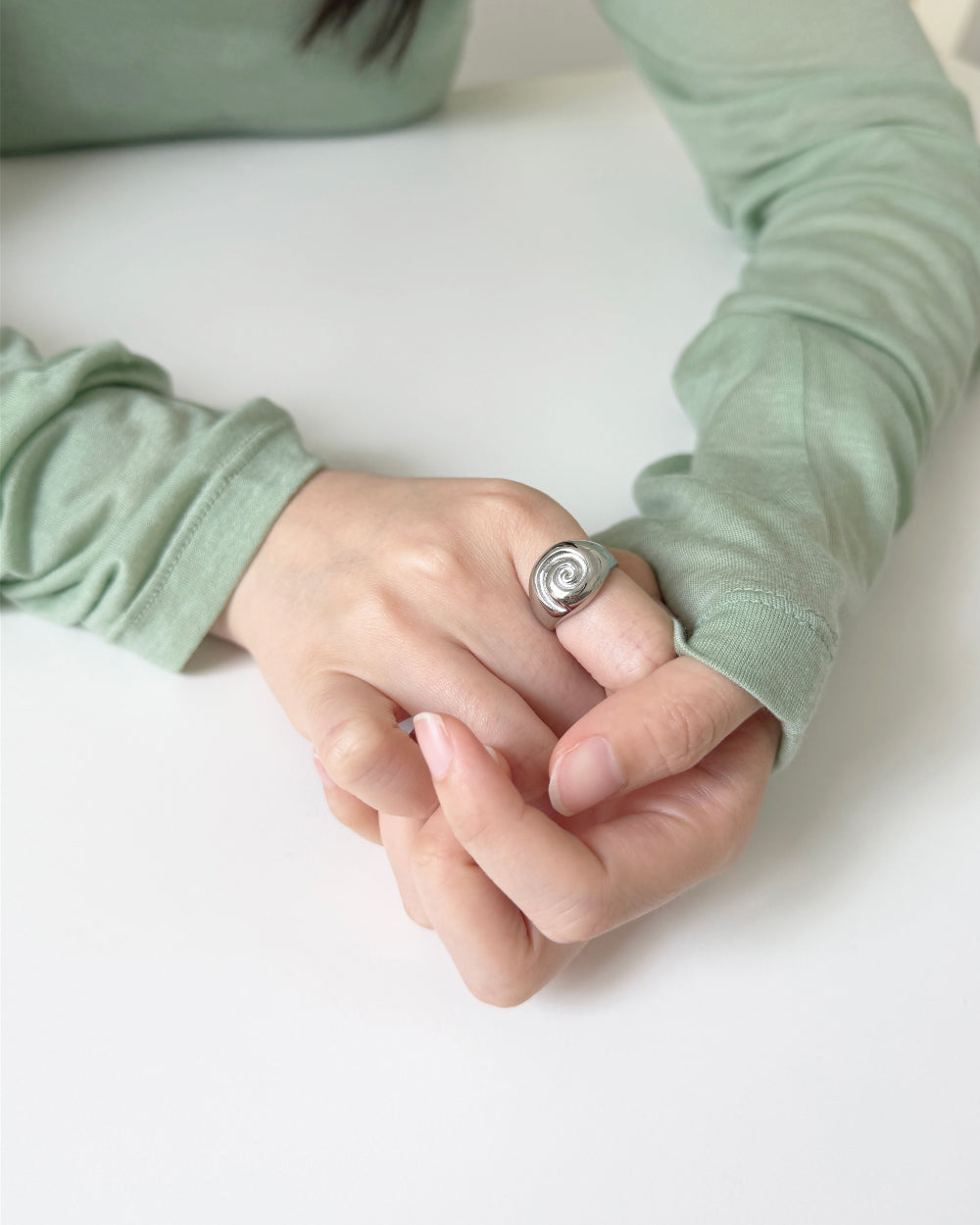 Grumpy Stuff Spiral Signet Ring