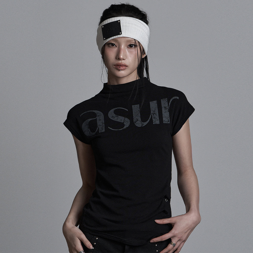 asur Side Snap Half Neck T-Shirt(3 colors)