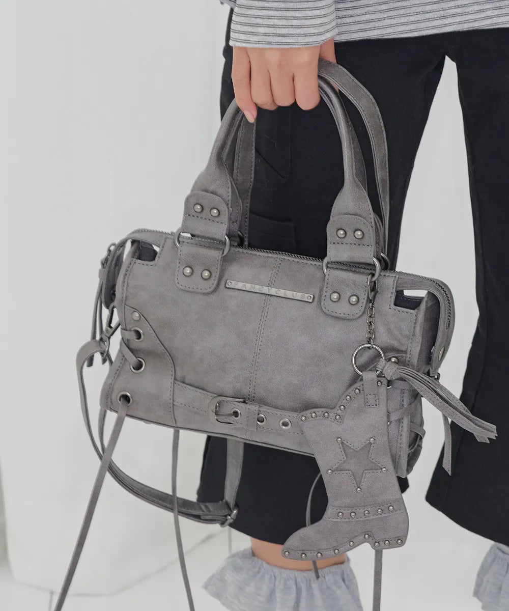 FANCYCLUB BELTED WASHING LEATHER MINI BAG (3 colors)