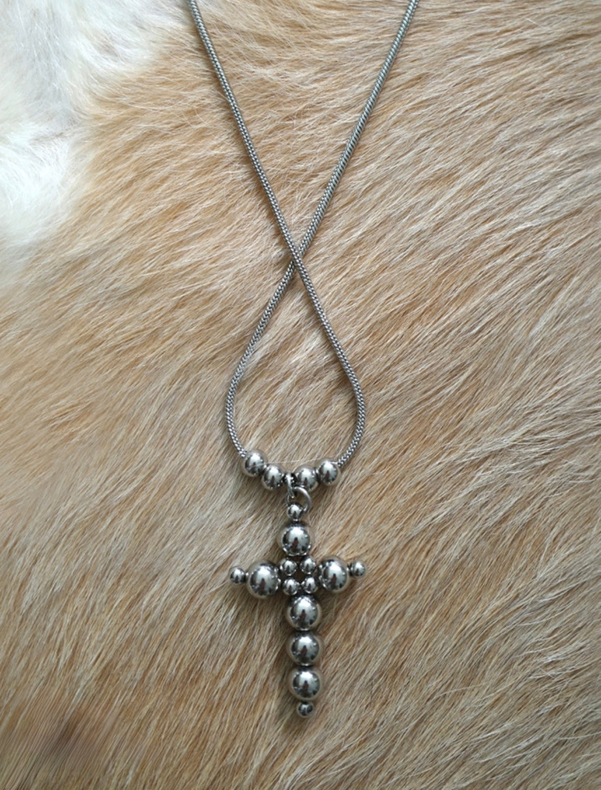 Metalic Cross Necklace(M size)