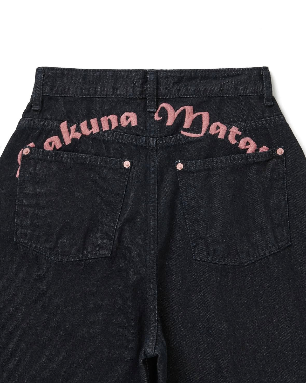 S碼現貨【Threads神褲】粉紅刺繡彎刀褲