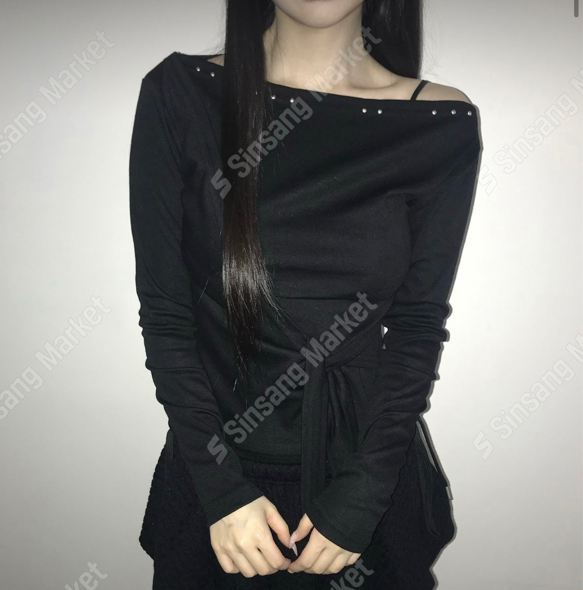 釘釘斜膊綁帶Top