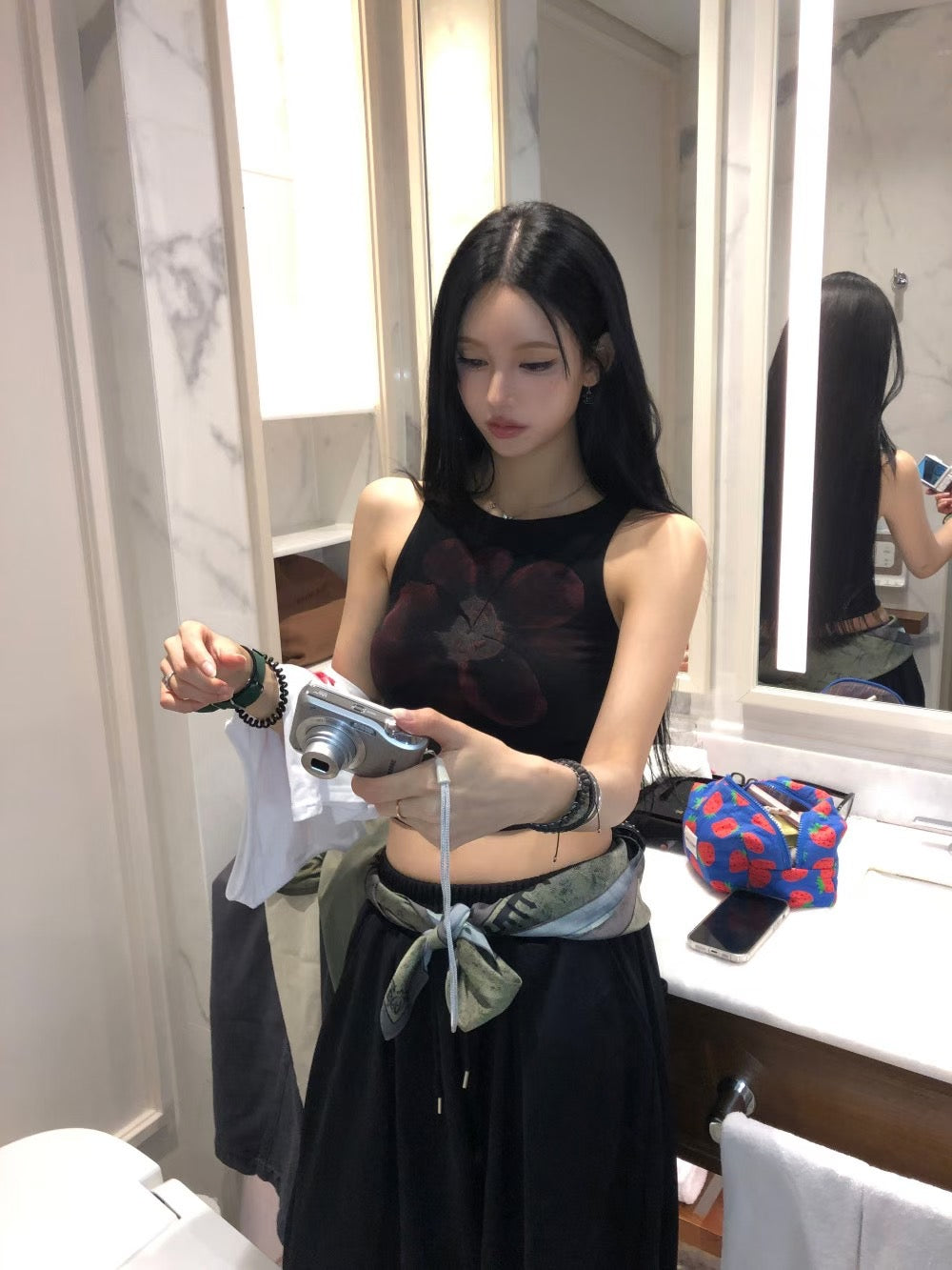 花花印花背心（白現貨）