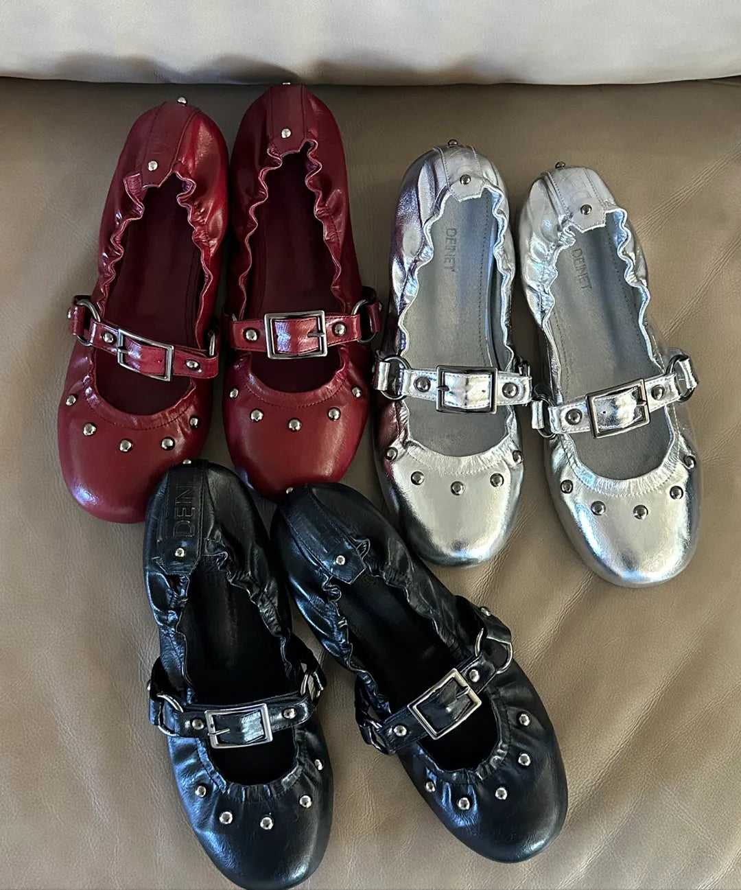 DEINET WRINKLED FLAT SHOES (3 COLORS)