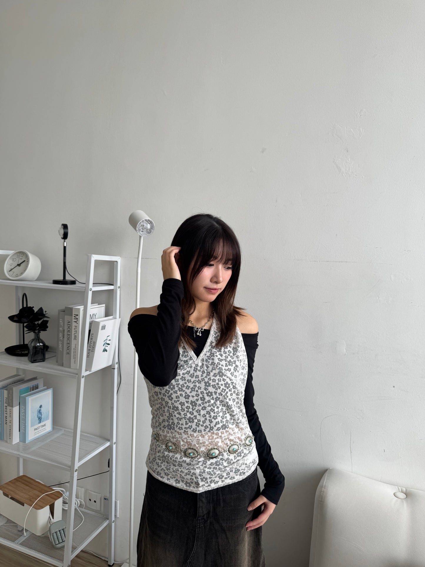 Lace花花綁頸背心