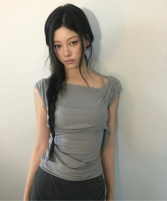 FLARE UP Layered Bustier T-Shirt(4 colors)