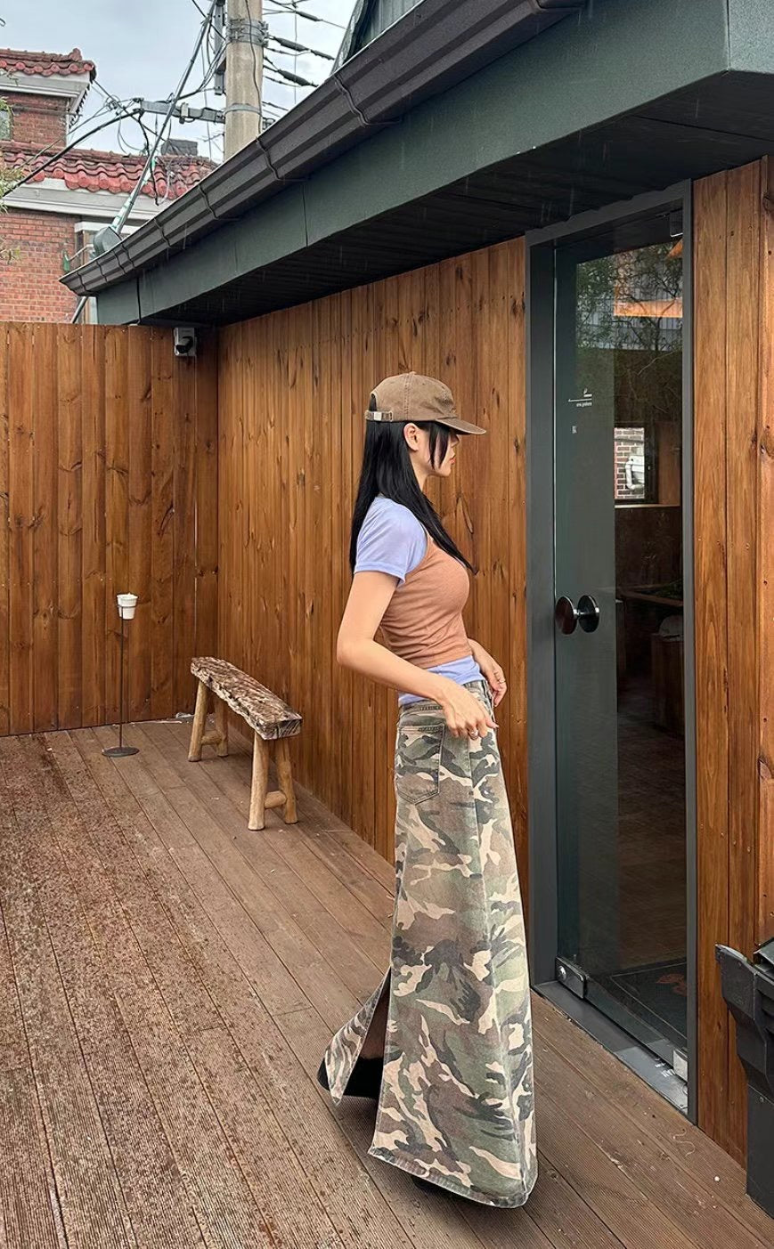 (S現貨)型格迷彩長裙