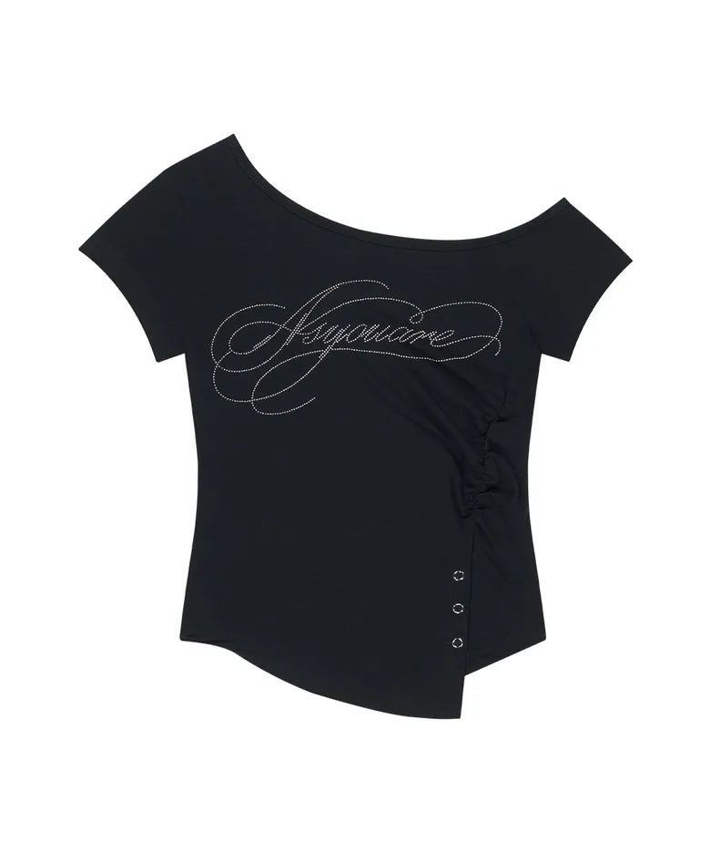 Asur Button Inshijeon One Shoulder Tee (4 colors)