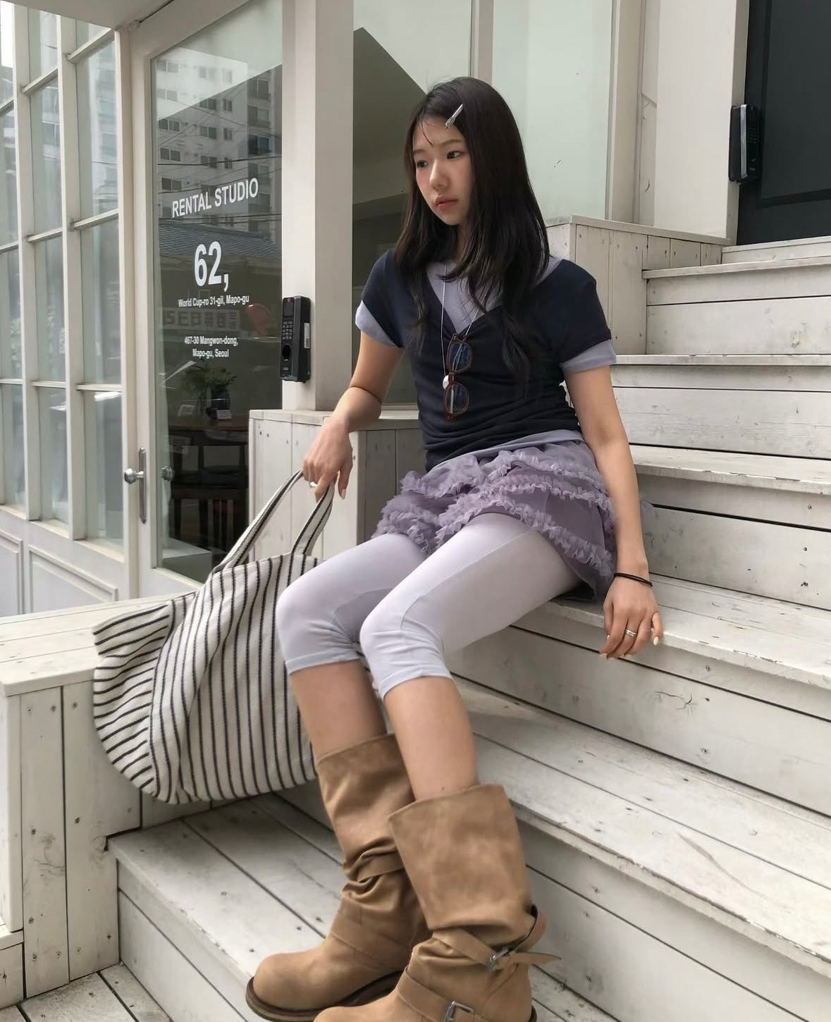 假兩件拼色疊穿短袖Tee
