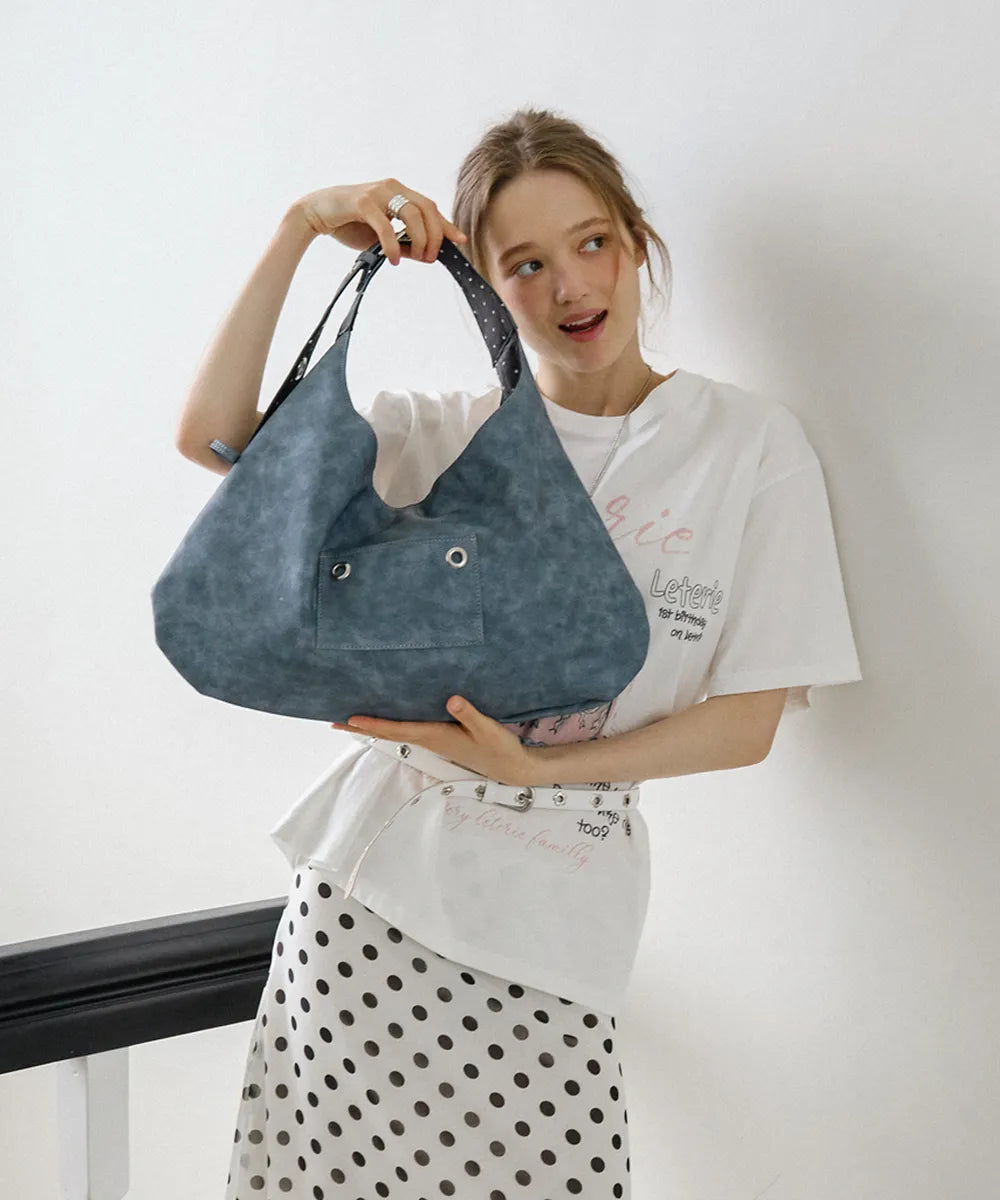 BUCKLE REVERSIBLE SHOULDER BAG（4 colors)