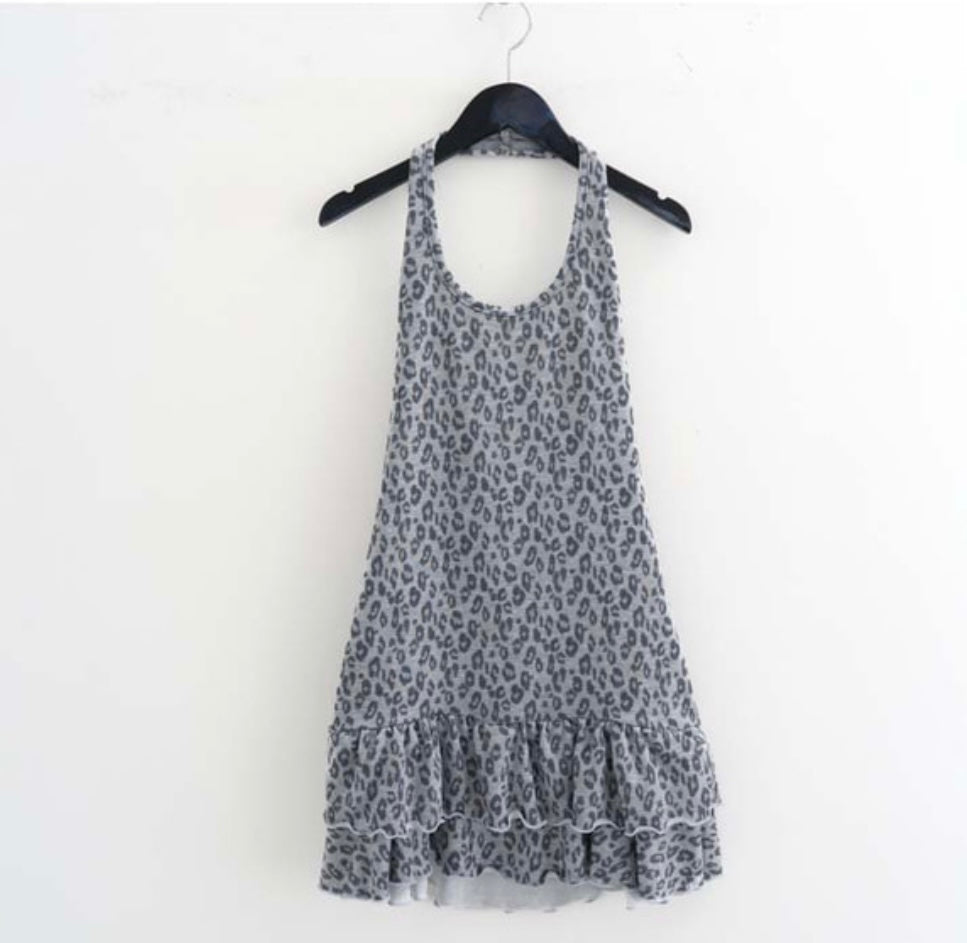 豹紋荷葉邊OPS（啡現貨）