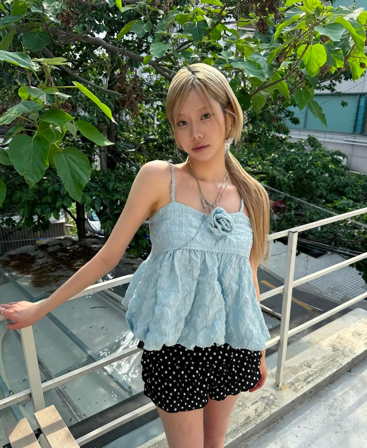 玫瑰花吊帶TOP