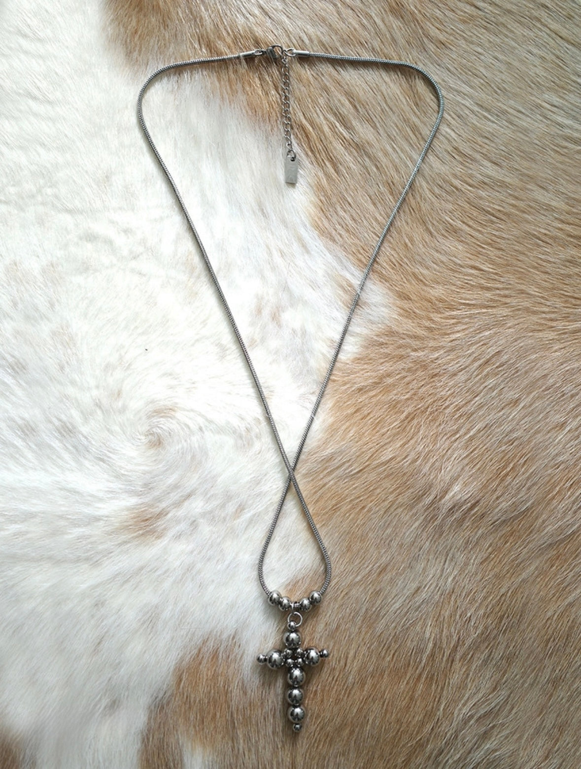 Metalic Cross Necklace(M size)