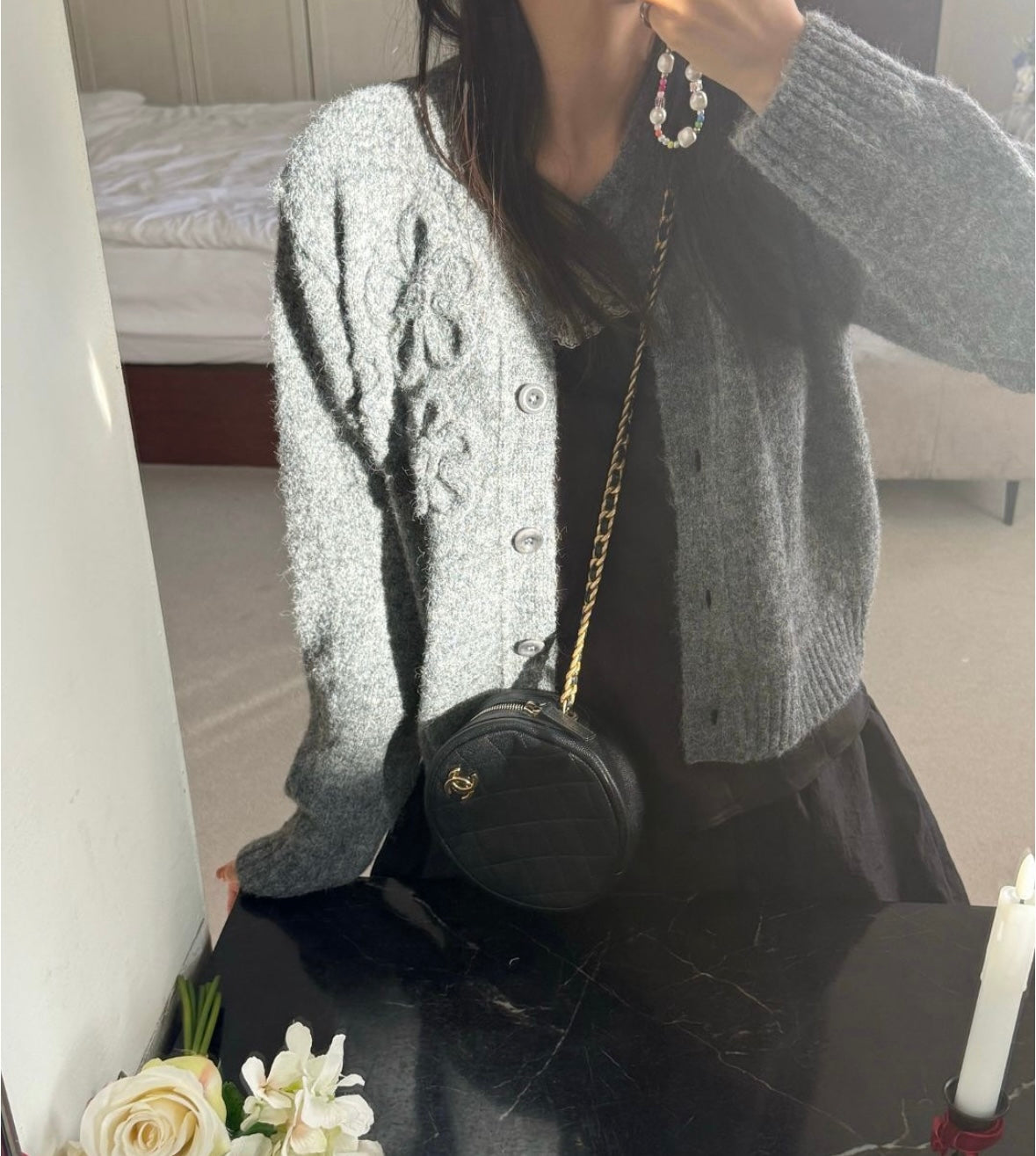 立體花花冷外套