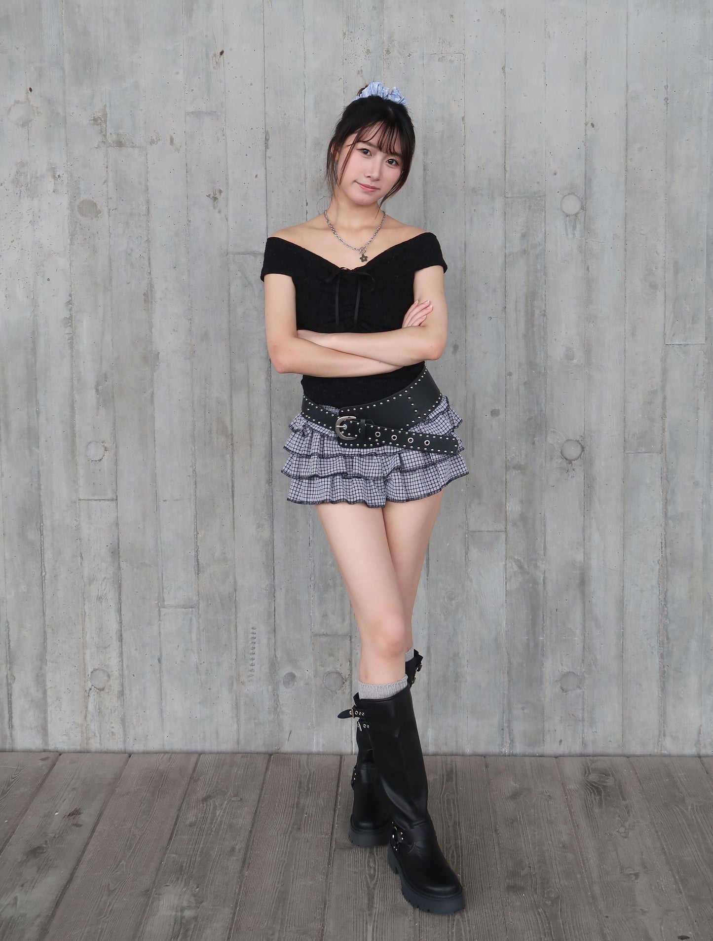 QQ格仔蛋糕裙褲