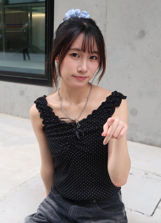 (現貨)V領波點背心